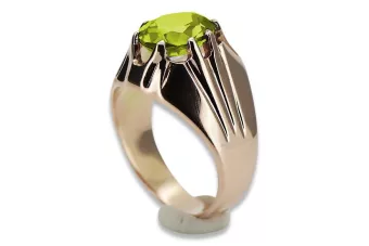 Ring of Pink Red Gold 14k 585 s Peridot Russian Rusky VRC016
