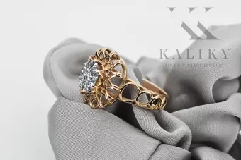 Σοβιετικό 14k 585 χρυσό Ρωσικό ροζ χρυσό δαχτυλίδι με Αλεξανδρίτη Ρουβίνι Σαφίρη Σμαράγδα Ζυρκόνια vrc032