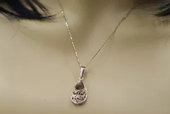 Руска роза розова съветска 14k 585 злато СССР реколта подкова висулка vpn074