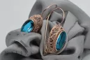 Vintage silver rose gold plated 925 Aquamarine vec023rp Russian Soviet style