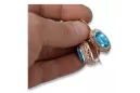 Vintage silver rose gold plated 925 Aquamarine vec023rp Russian Soviet style