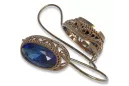 Vintage silver rose gold plated 925 Sapphire earrings vec023rp Russian Soviet style