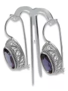 Vintage silver 925 Alexandrite earrings vec023s Vintage Russian Soviet style