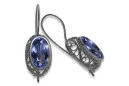 Vintage silver 925 Alexandrite earrings vec023s Vintage Russian Soviet style