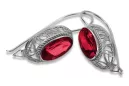 Vintage silver 925 Ruby earrings vec023s Russian Soviet style