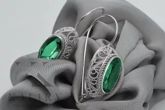 Vintage 925 sidabro auksiniai auskariai