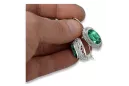 Vintage silver 925 Emerald earrings vec023s Russian Soviet style
