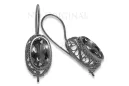 Vintage silver 925 setting earrings vec023s Russian Soviet style