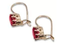 Vintage silver rose gold plated 925 Ruby earrings vec196rp