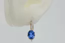 Vintage silver rose gold plated 925 Sapphire earrings vec196rp