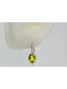 Vintage silver rose gold plated 925 yellow peridot earrings vec196rp