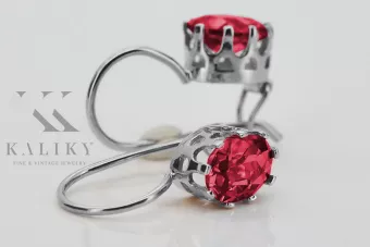 Vintage Vintage 925 Silver Ruby earrings vec196s