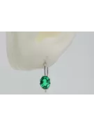 الأقراط الفضية القديمة 925 مع Emerald vec196s