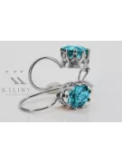 الأقراط الفضية العتيقة 925 مع Aquamarine vec196s