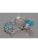 الأقراط الفضية العتيقة 925 مع Aquamarine vec196s