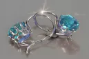 الأقراط الفضية العتيقة 925 مع Aquamarine vec196s