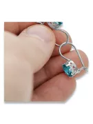 الأقراط الفضية العتيقة 925 مع Aquamarine vec196s