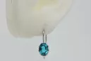 الأقراط الفضية العتيقة 925 مع Aquamarine vec196s