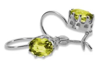 Βίντεζ ασημένια ακουστικά 925 με Peridot vec196s
