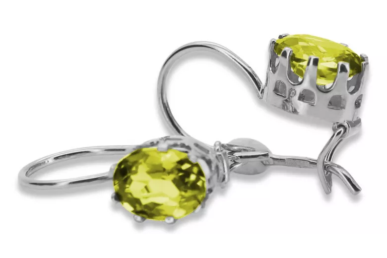 الأقراط الفضية العتيقة 925 مع Peridot vec196s