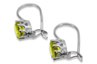 Βίντεζ ασημένια ακουστικά 925 με Peridot vec196s