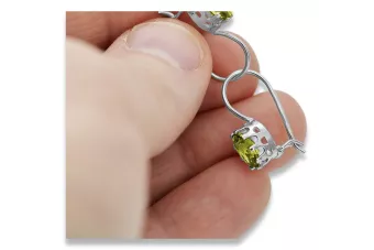 Vintage 925 sidabriniai auskariai su Peridotu vec196s