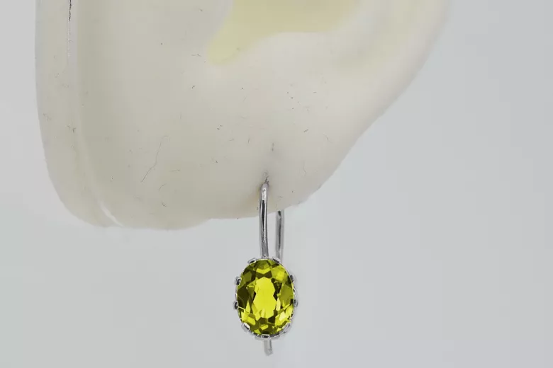 الأقراط الفضية العتيقة 925 مع Peridot vec196s