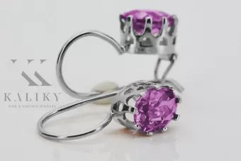 Russisches sowjetisches Silber Rosé vergoldet 925 Alexandrit Rubin Smaragd Saphir Aquamarin Zirkon ... Ohrringe vec196sgp