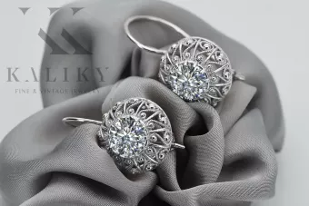 Vintage Vintage 925 Silver Zircon earrings vec002s Russian Soviet style