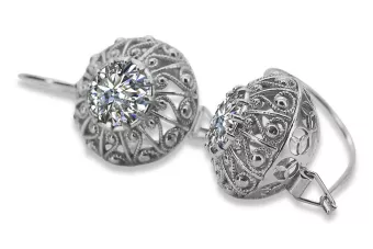 Vintage Vintage 925 Silver Zircon earrings vec002s Russian Soviet style