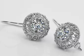 Vintage Vintage 925 Silver Zircon earrings vec002s Russian Soviet style