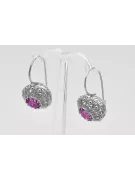 925 Silver Amethyst earrings vec002s Russian Soviet style