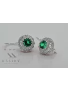 Silver 925 Emerald earrings vec002s Russian Soviet style