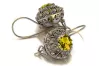 Silver 925 Peridot earrings vec002s Russian Soviet style