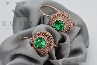 copy of Русская советская розовая роза 14k 585 золото серьги vec002 александрит рубин изумруд сапфир ...
