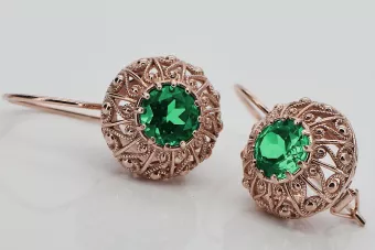copy of Русская советская розовая роза 14k 585 золото серьги vec002 александрит рубин изумруд сапфир ...