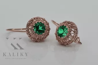 copy of Русская советская розовая роза 14k 585 золото серьги vec002 александрит рубин изумруд сапфир ...