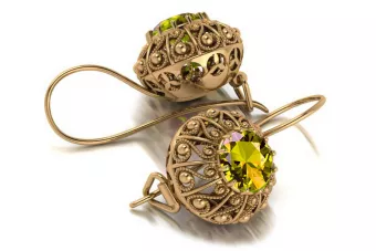 copy of Русская советская розовая роза 14k 585 золото серьги vec002 александрит рубин изумруд сапфир ...