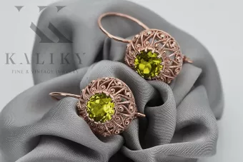 copy of Русская советская розовая роза 14k 585 золото серьги vec002 александрит рубин изумруд сапфир ...
