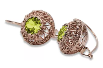copy of Русская советская розовая роза 14k 585 золото серьги vec002 александрит рубин изумруд сапфир ...
