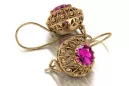 Vintage silver rose gold plated 925 amethyst vec002rp Russian Soviet style
