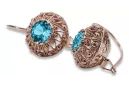 Vintage silver rose gold plated 925 Aquamarine vec002rp Russian Soviet style