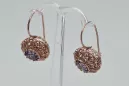 Vintage-Ohrringe aus rosévergoldetem 925er Alexandrit-Silber vec002rp