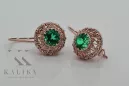 Vintage-Ohrringe aus rosévergoldetem 925er-Smaragd-Silber vec002rp