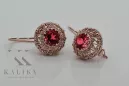 Pendientes de rubí 925 chapados en oro rosa de plata vintage vec002rp