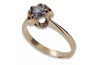 Руски съветски пръстен от розово злато 14K александрит рубин изумруден сапфир циркон 585 vrc348