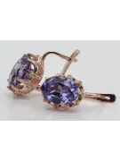 Rosa vintage rosa 14k 585 pendientes de oro alexandrite vec079 Vintage