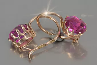 copy of Russische Sowjetische Rose Pink 14k 585 Gold Ohrringe vec196 Alexandrit Rubin Smaragd Saphir ...
