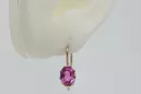 Vintage rose pink 14k 585 gold amethyst earrings vec196