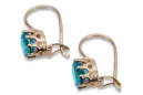 Vintage rose pink 14k 585 gold aquamarine earrings vec196